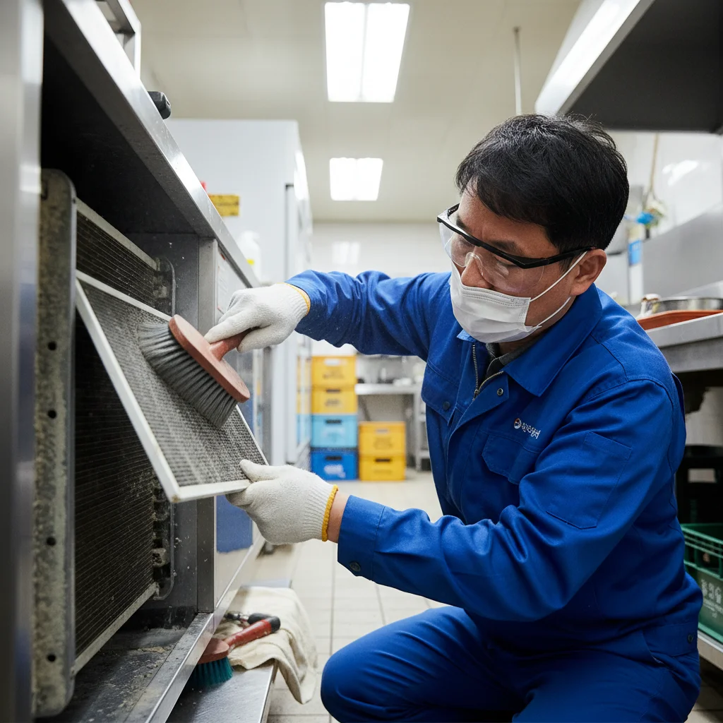 마트용오픈다단쇼케이스설치 - 월 1회 응축기 청소 필수