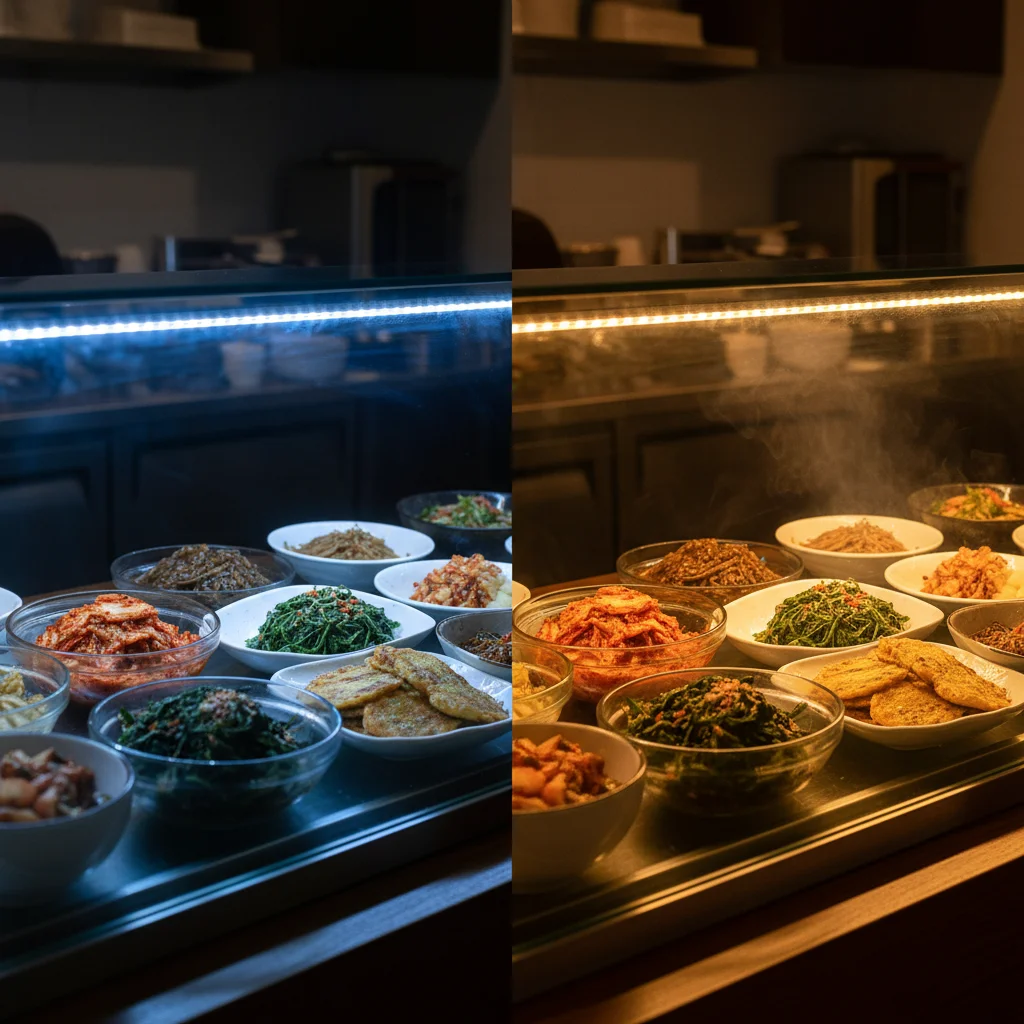 반찬용진열장맞춤제작 - 조명 하나로 매출 급등