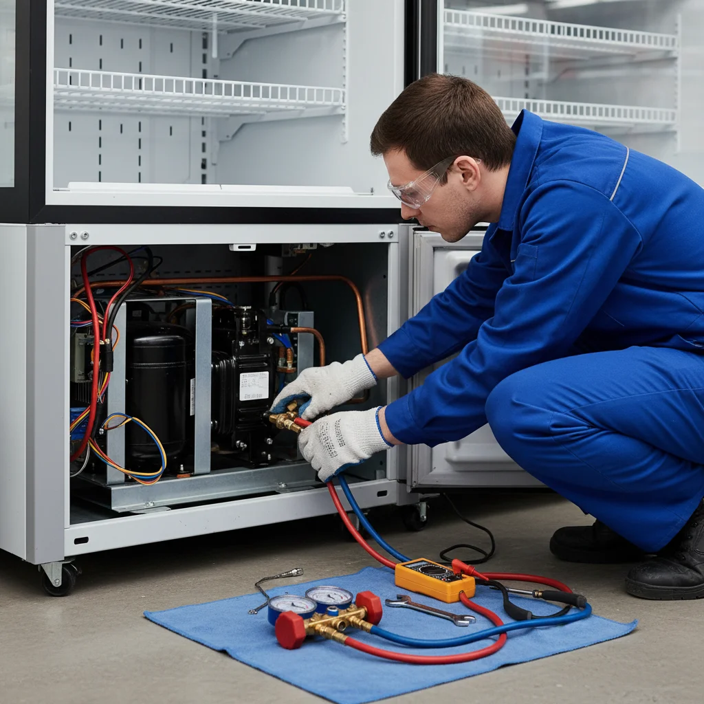 반찬용뒷문쇼케이스견적문의 - 콤프레셔 확인은 필수