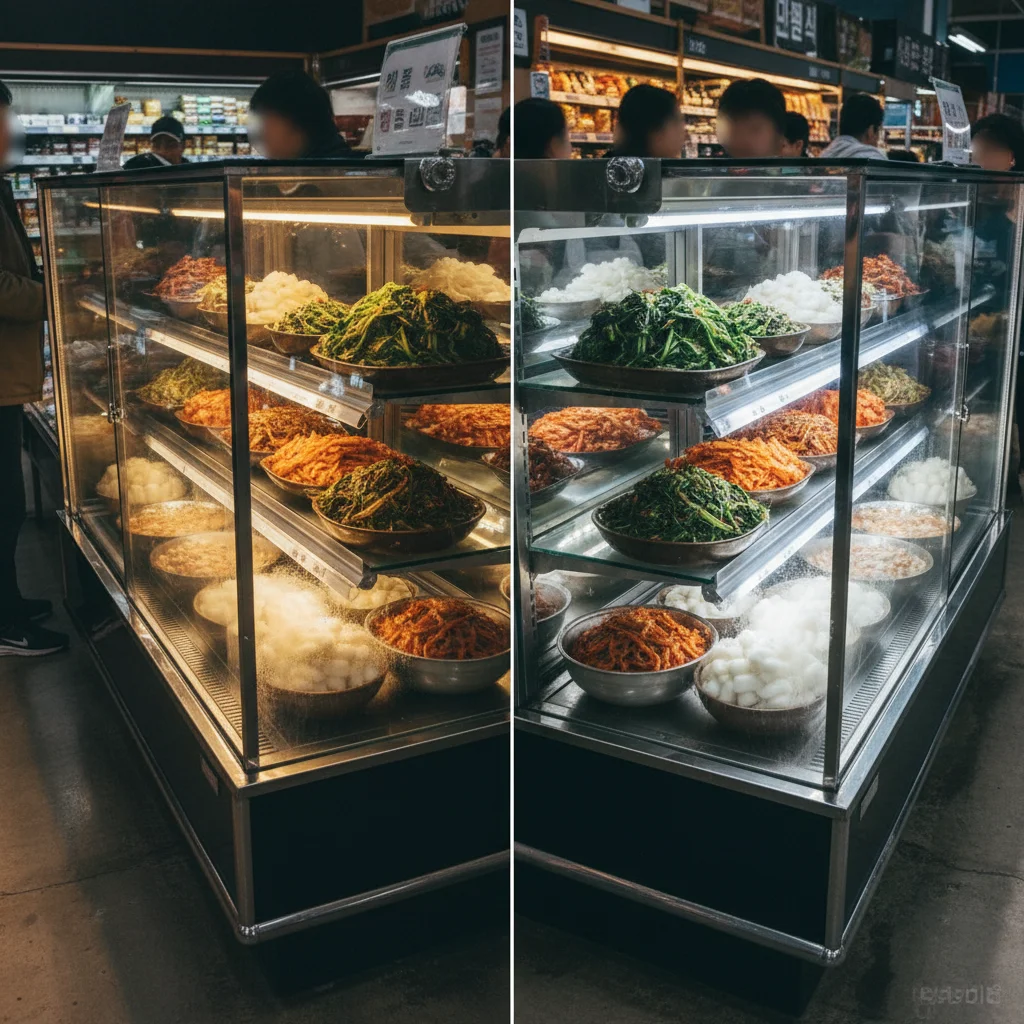 반찬용앞문쇼케이스설치 - 매출 부르는 LED 조명 차이