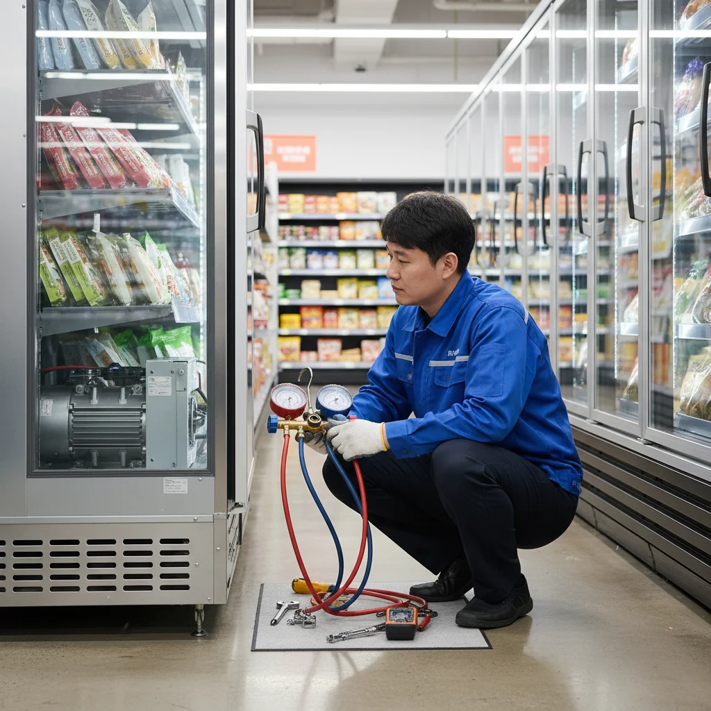 반찬용앞문쇼케이스제품 - 콤프레셔 점검 필수