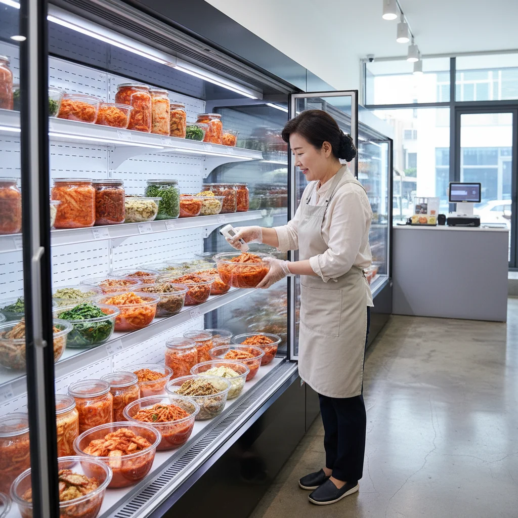 반찬용오픈다단쇼케이스싼곳 - 반찬가게 쇼케이스 실전 배치
