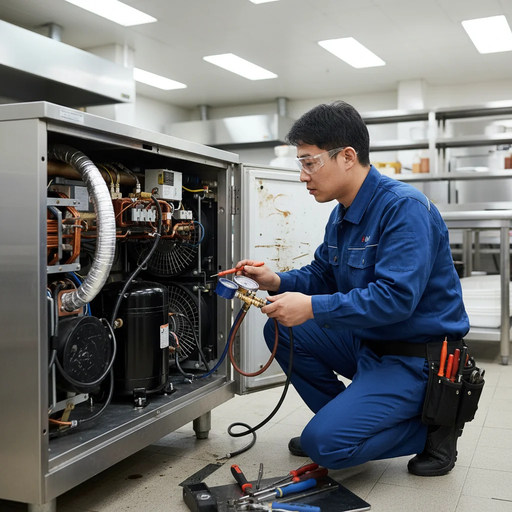 반찬용냉장쇼케이스맞춤제작 - 실외기 분리형 vs 내장형