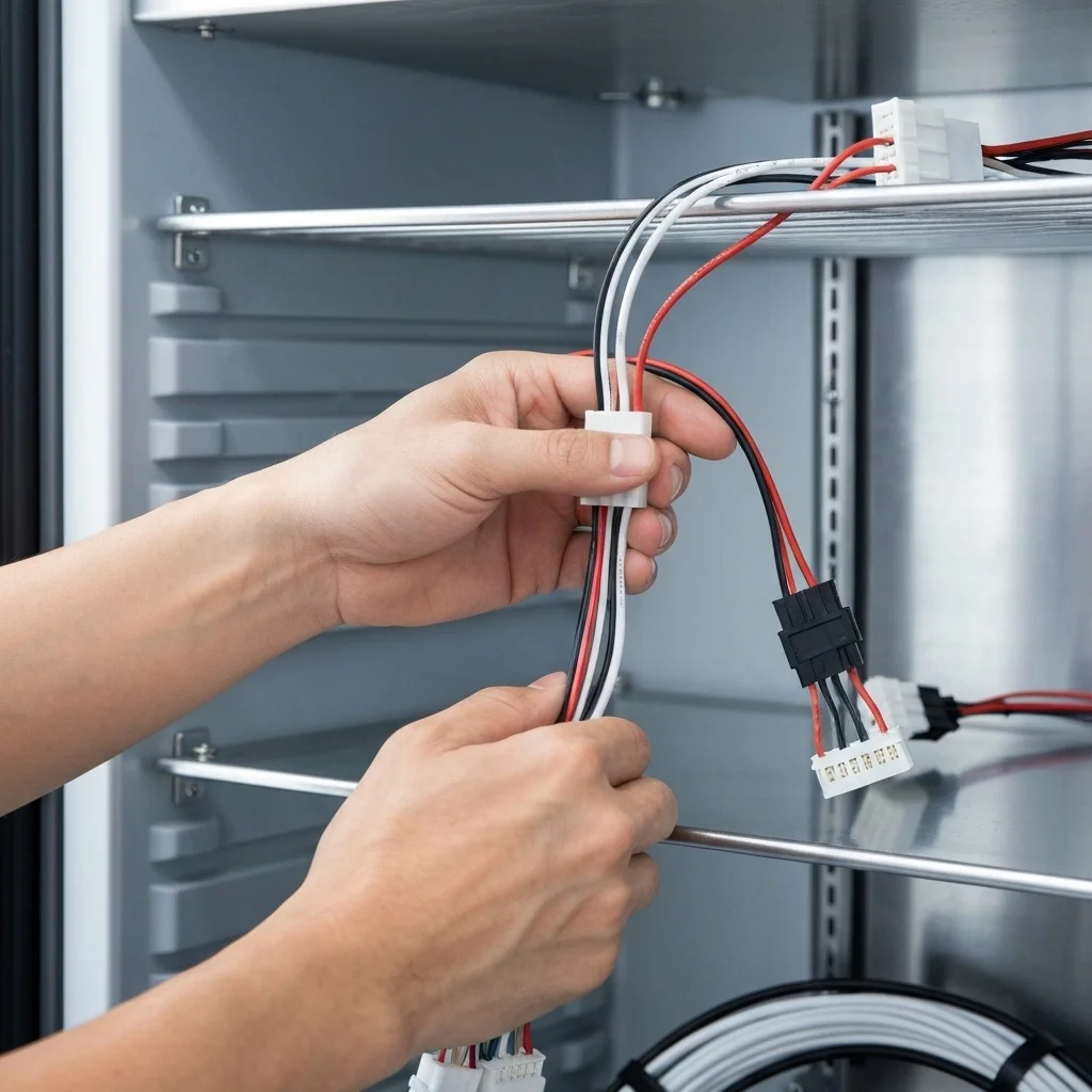 냉장용LED쇼케이스설치 - 안전한 방수 배선 작업