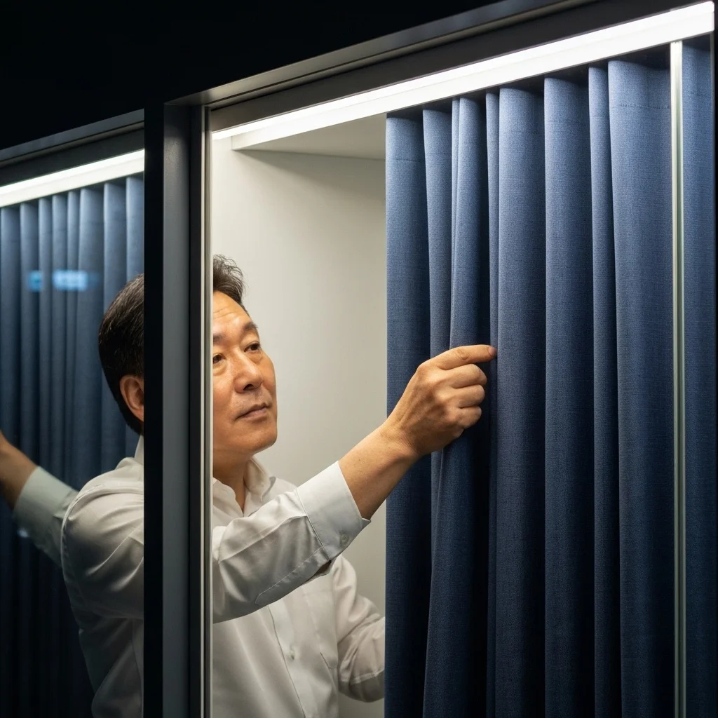 냉장용오픈쇼케이스비용 - 에너지 절감을 위한 나이트 커튼 설치 모습