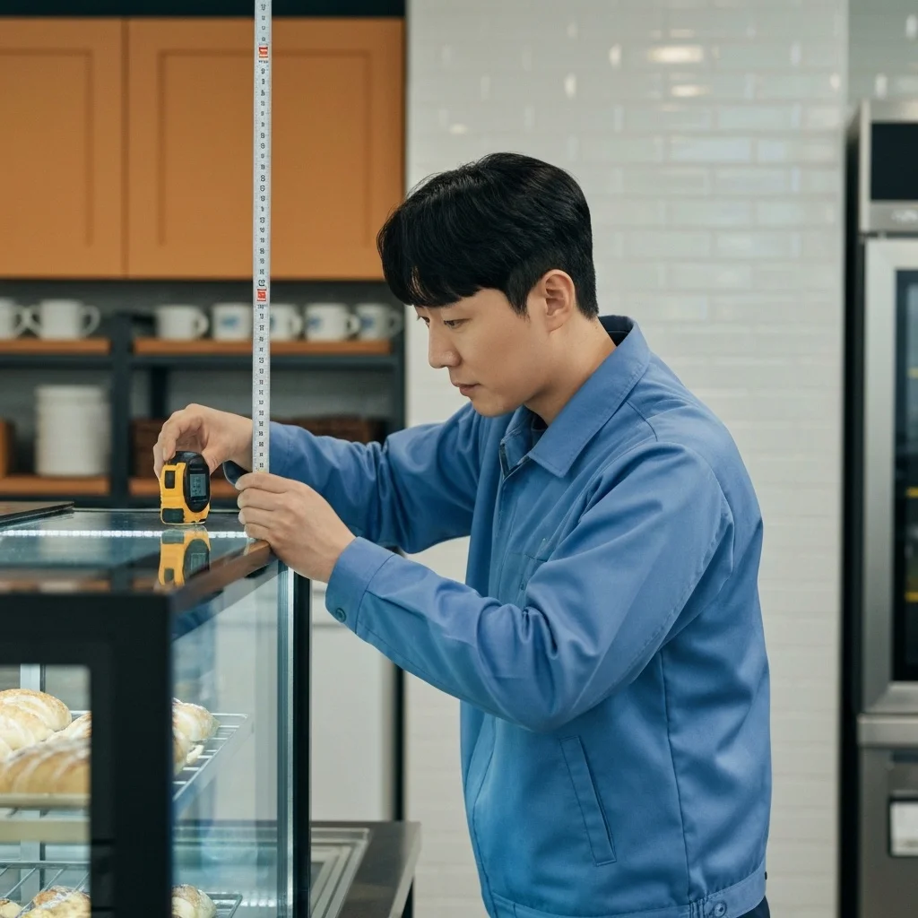 냉장용뒷문쇼케이스견적문의 - 정확한_실측_공간_확보