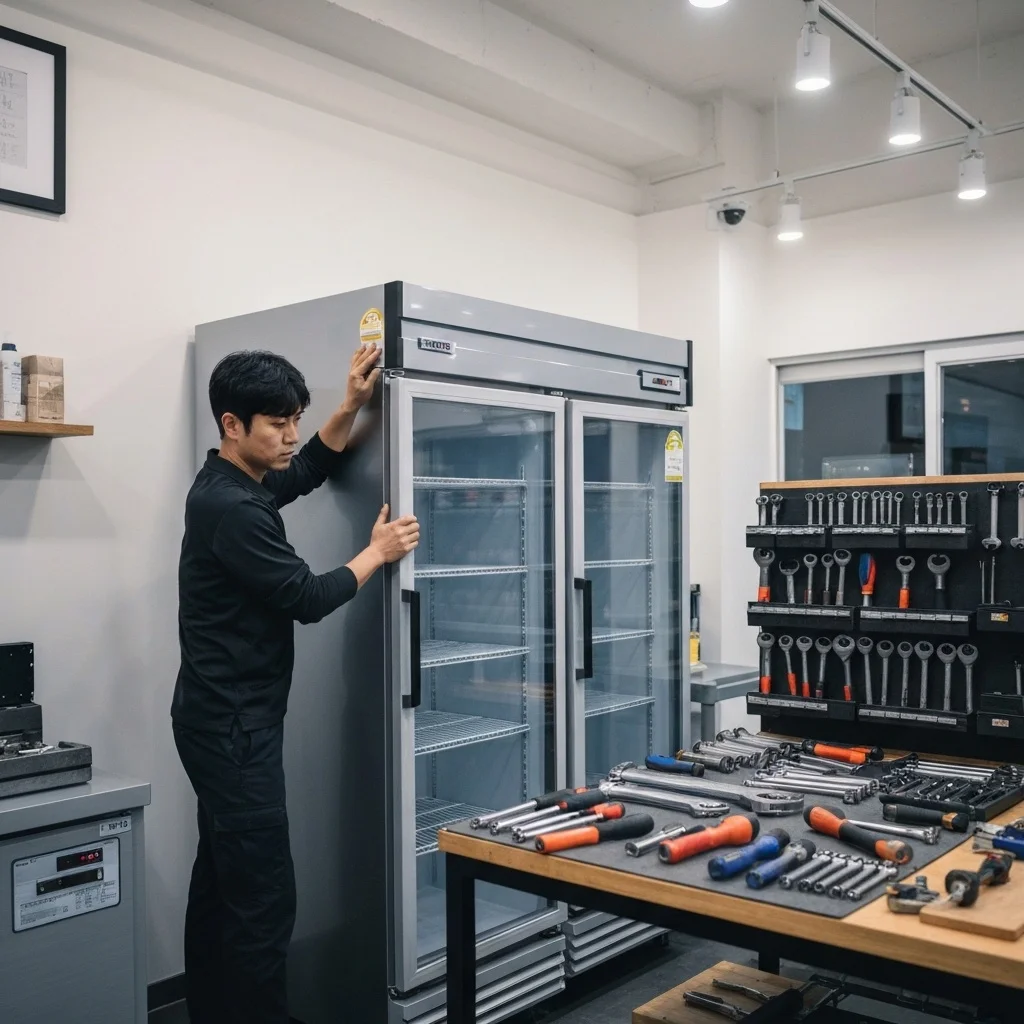 반찬집용앞문쇼케이스설치 - 전문 설치 현장