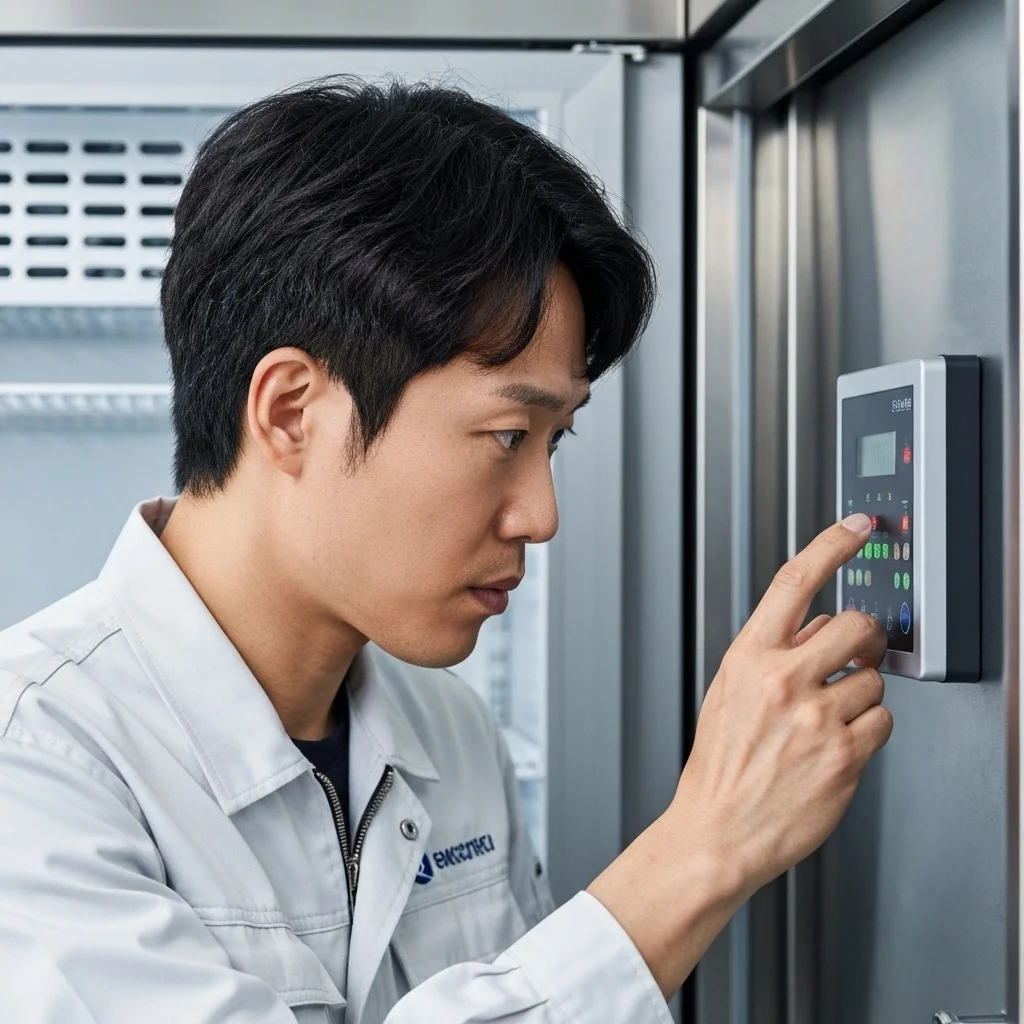 반찬집용앞문쇼케이스저렴한곳 - 쇼케이스 온도 설정 및 점검 과정