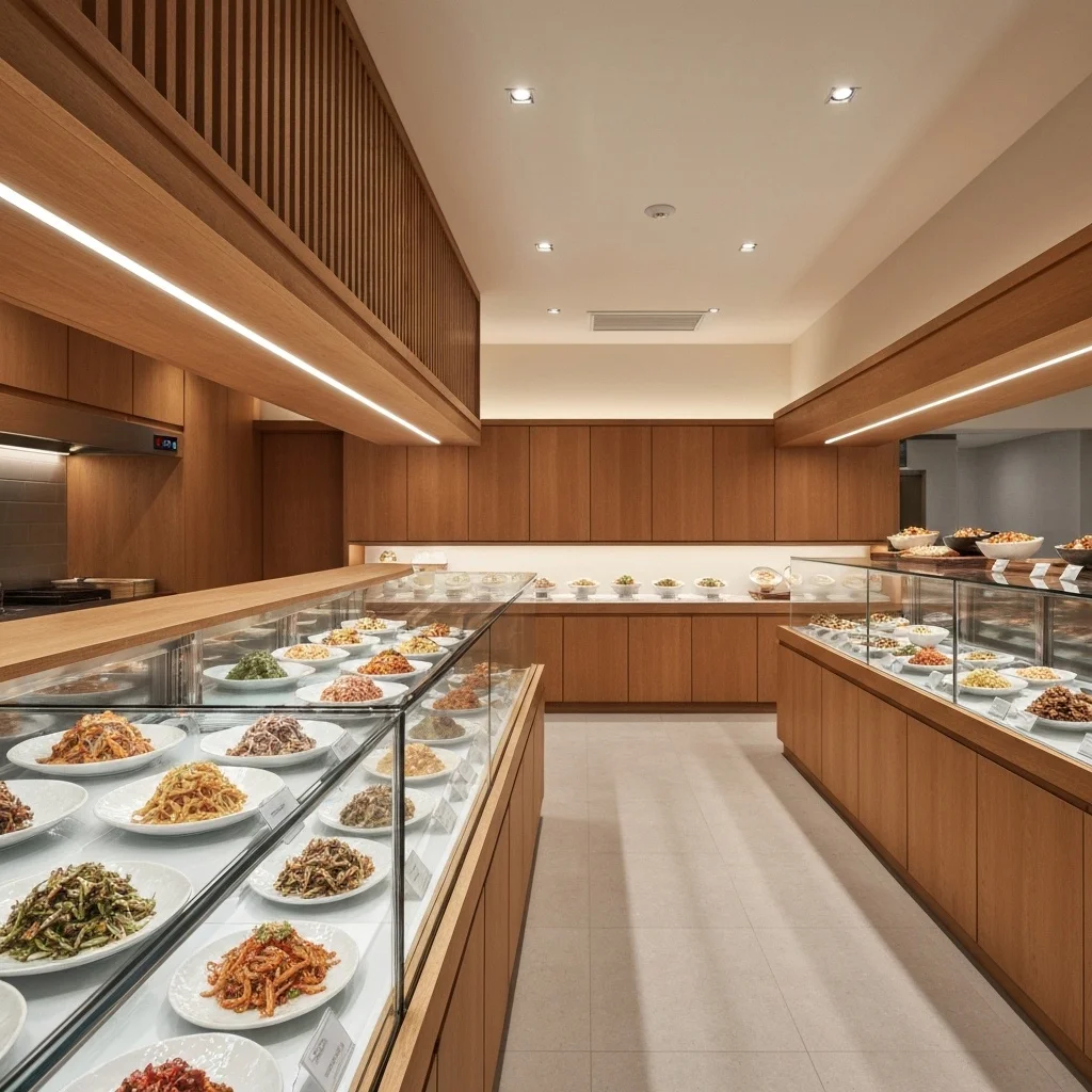 반찬집용오픈다단쇼케이스저렴한곳 - 쾌적한_매장_레이아웃_완성