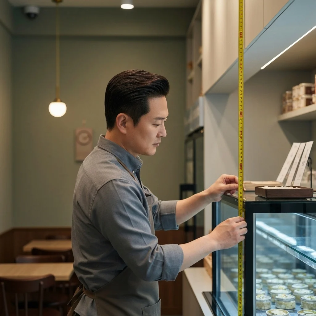 반찬가게LED쇼케이스추천 - 매장_동선_사이즈_측정