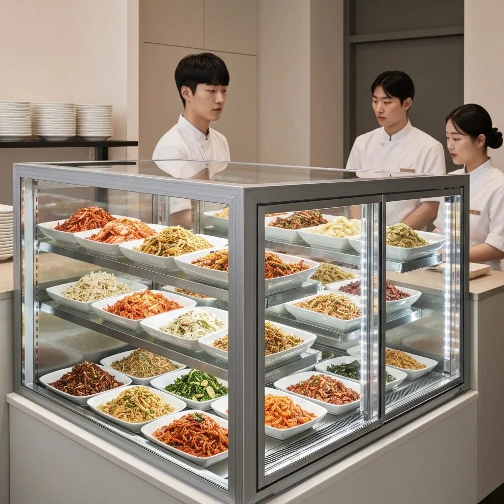 반찬가게LED쇼케이스제품 - 프리미엄_반찬_쇼케이스_실제_구동_모습