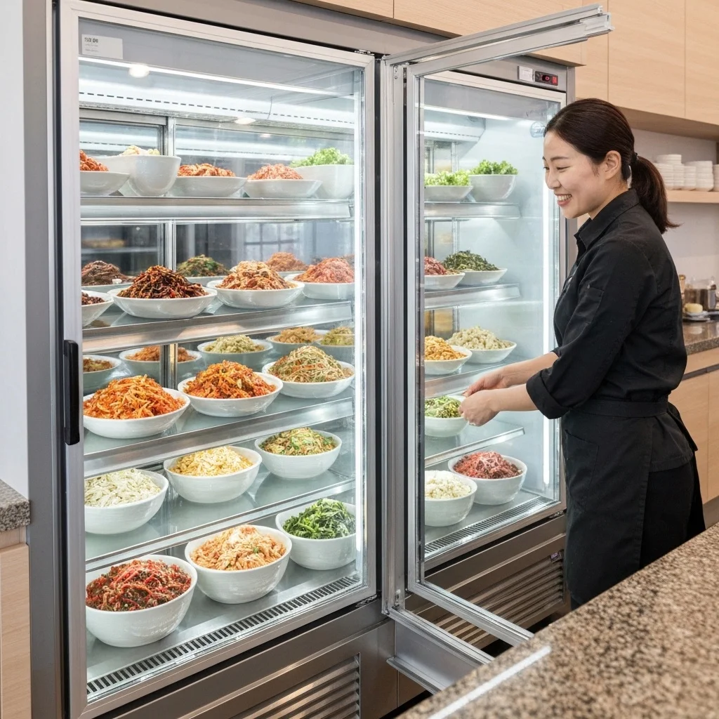 반찬가게앞문쇼케이스추천 - 2026년형_반찬쇼케이스_진열_예시