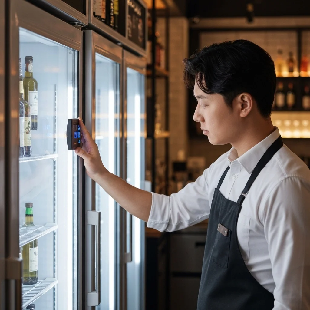 펍용냉장쇼케이스설치 - 쇼케이스_온도_체크