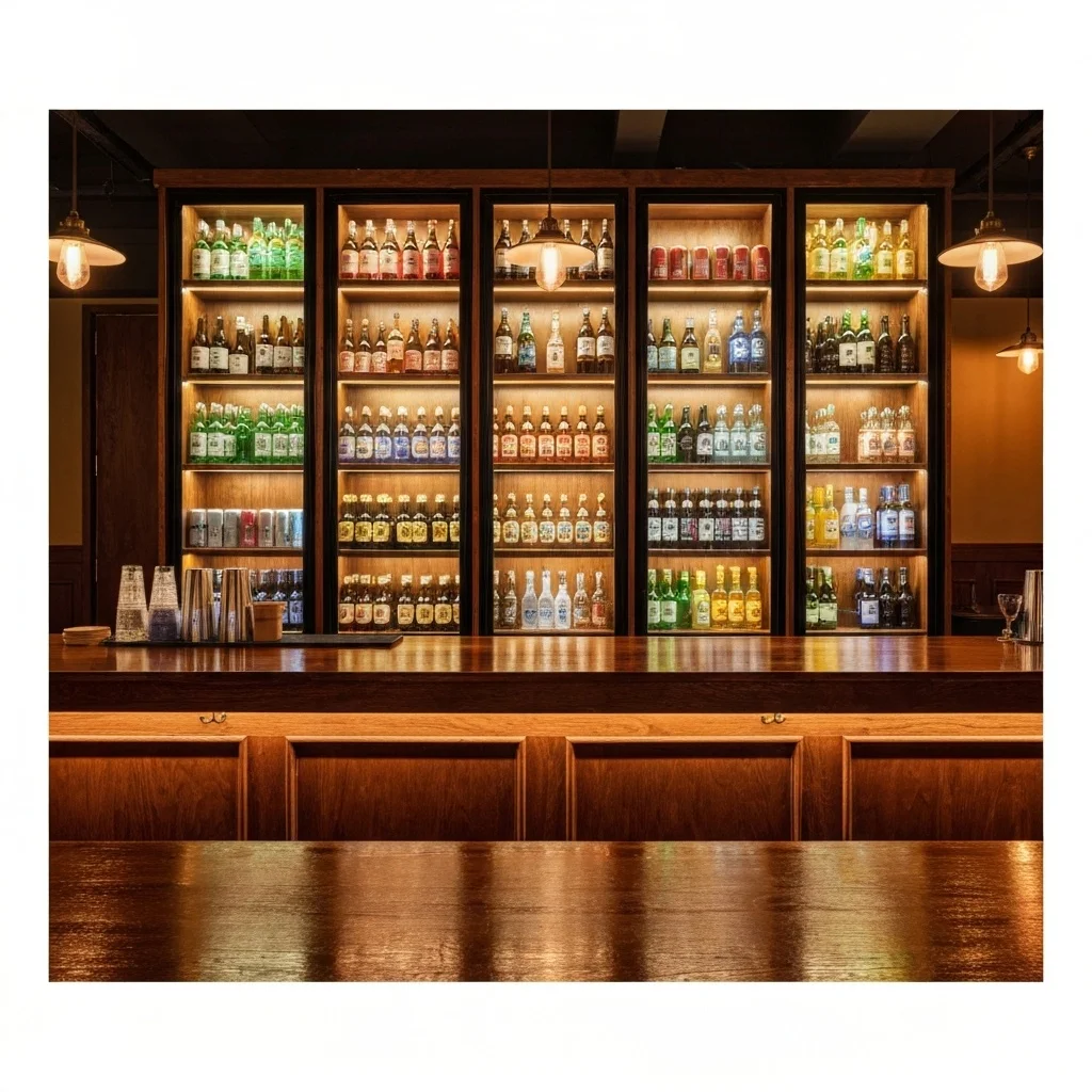 펍용냉장쇼케이스업체추천 - 효율적인_주류_진열_사례