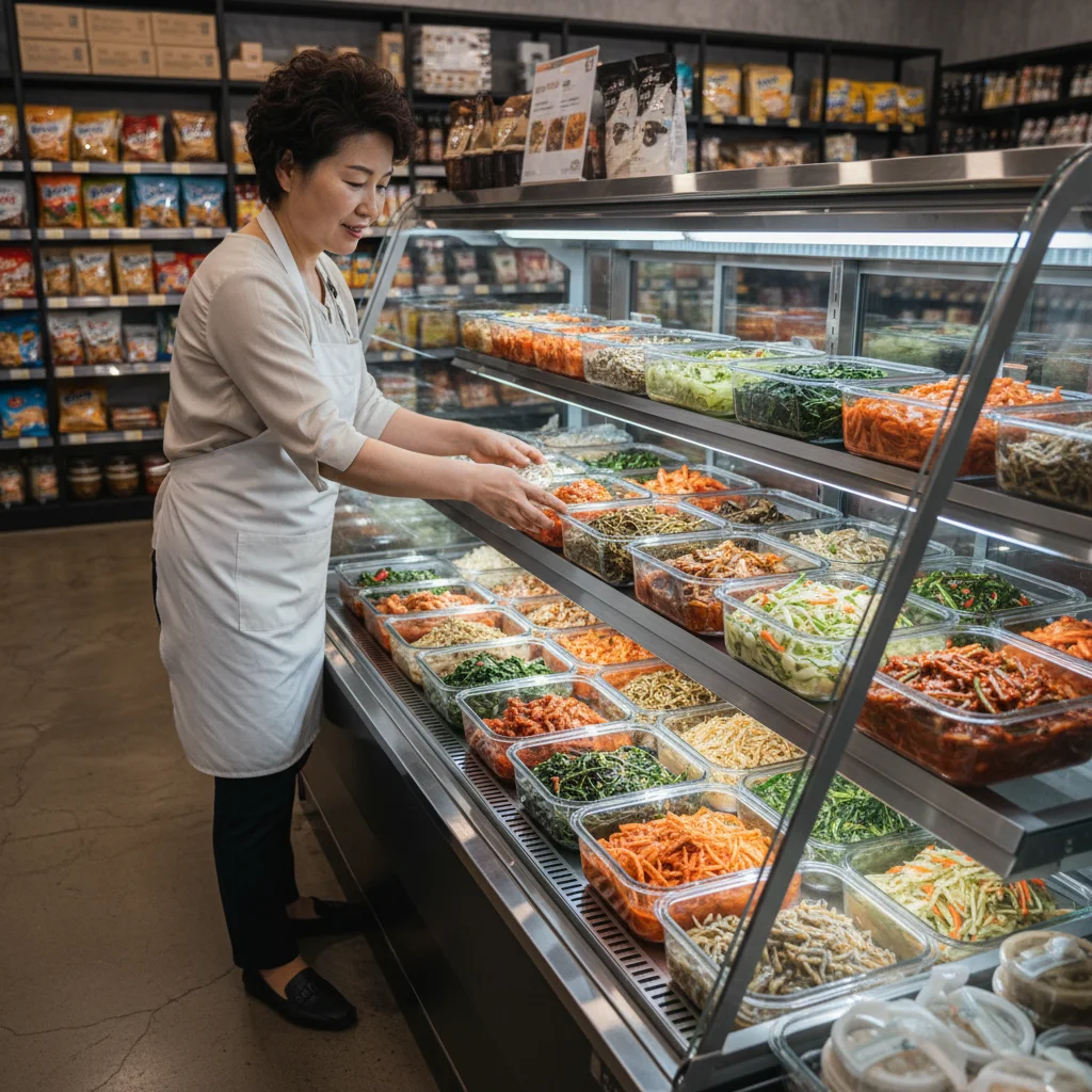 업소용반찬쇼케이스 - 전시_효과를_높이는_LED_조명