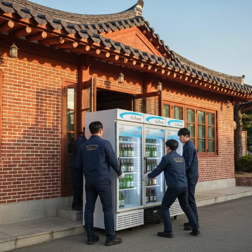호프집용알루미늄쇼케이스저렴한곳 - 전문 기사의 꼼꼼한 설치 과정