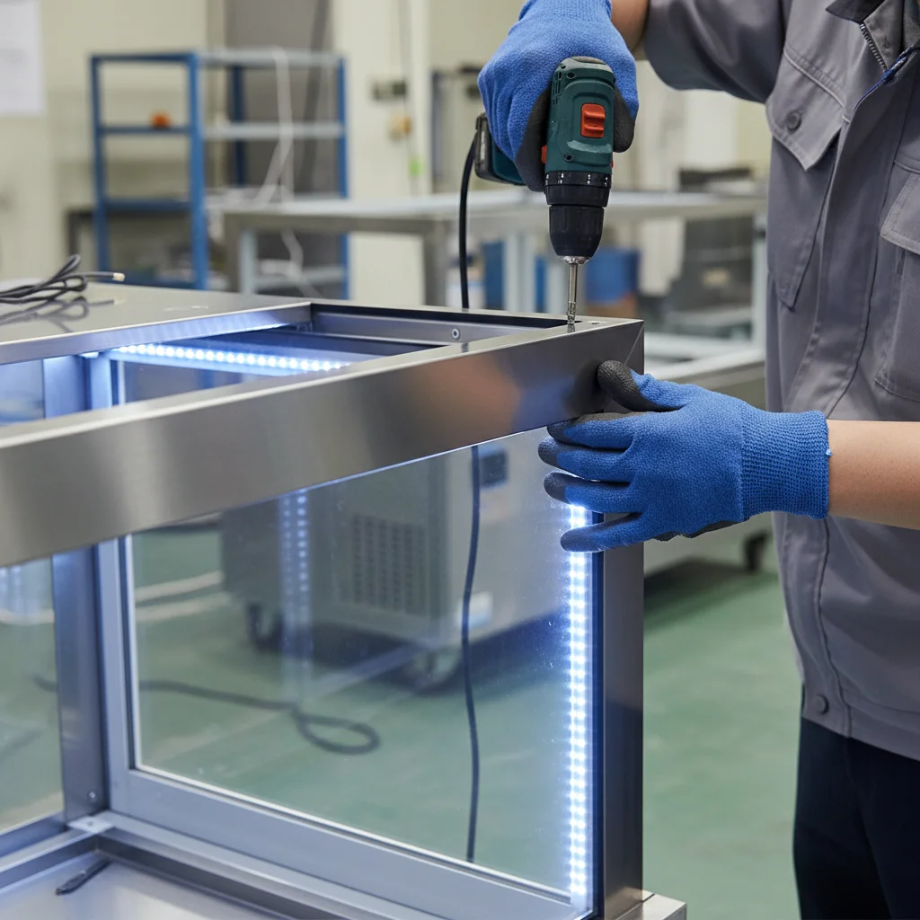 호프집용LED쇼케이스맞춤제작 - 내구성이 뛰어난 스테인리스 프레임