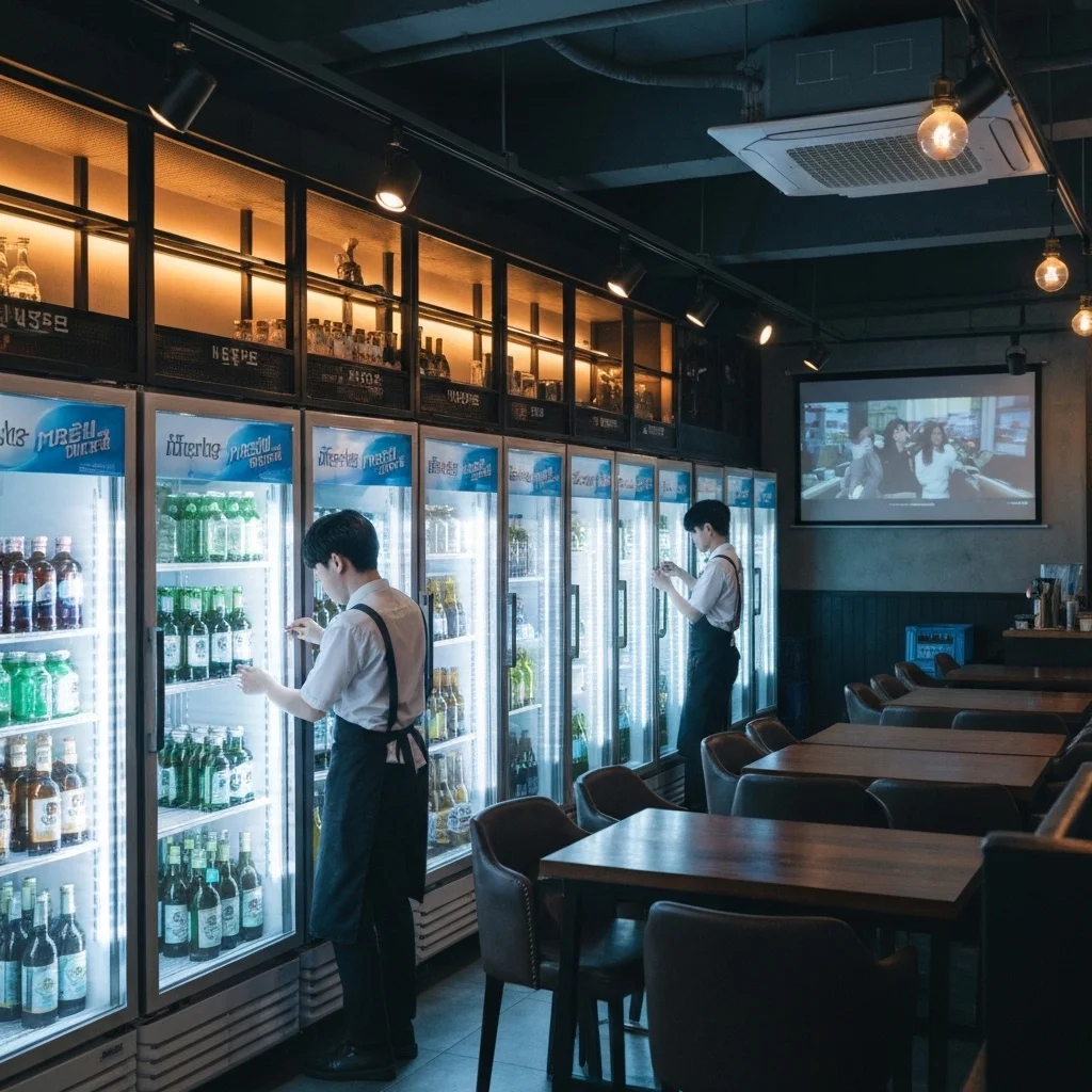 호프집용LED쇼케이스업체 - 세련된_호프집_LED_쇼케이스