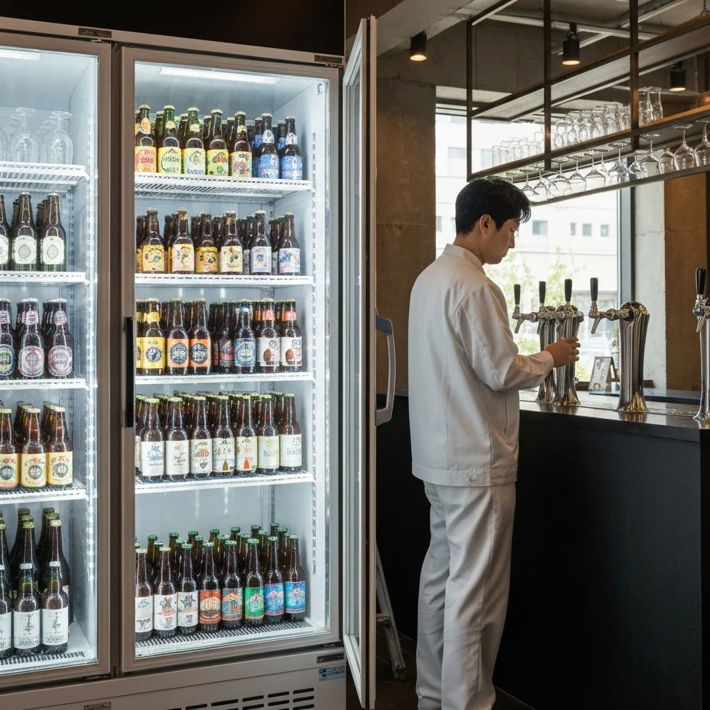 호프집용오픈쇼케이스설치 - 2026년형 호프집 쇼케이스 설치 현장