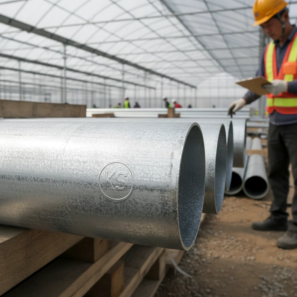 비닐하우스자재 - KS 정품 파이프 구별법