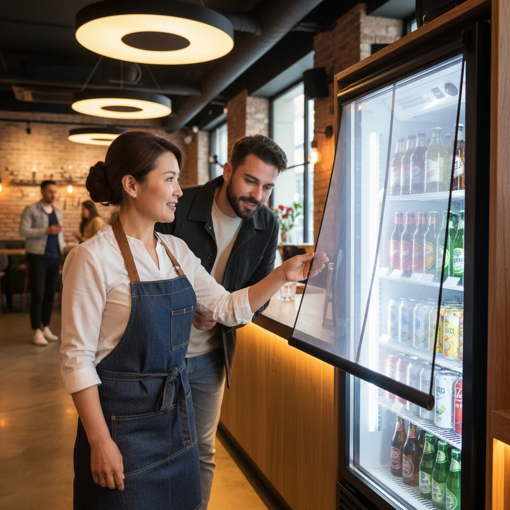 호프집용오픈다단쇼케이스제품 - 나이트커튼_전기세_절감