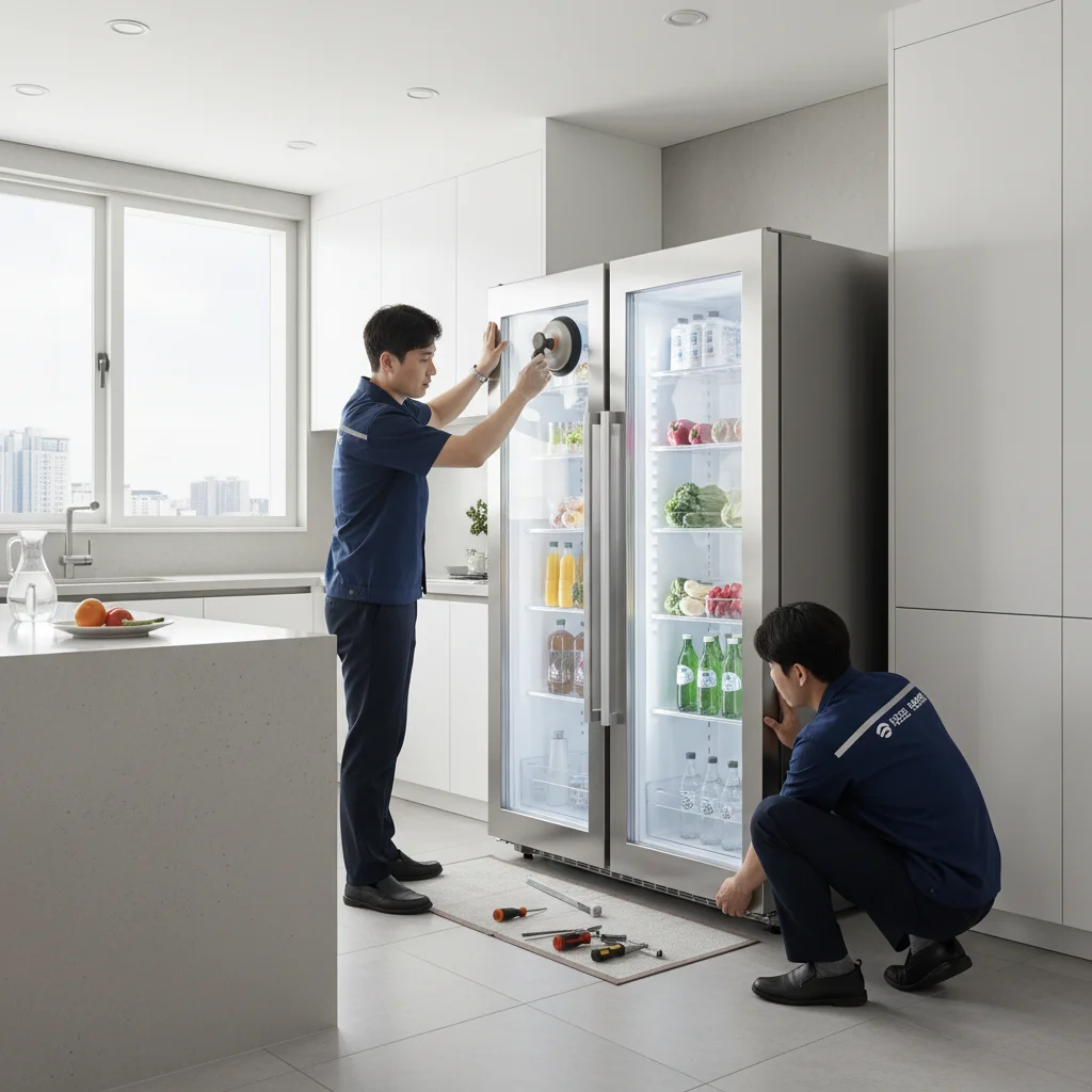 술보관용냉장고저렴한곳 - 전문가의_직접_설치_과정