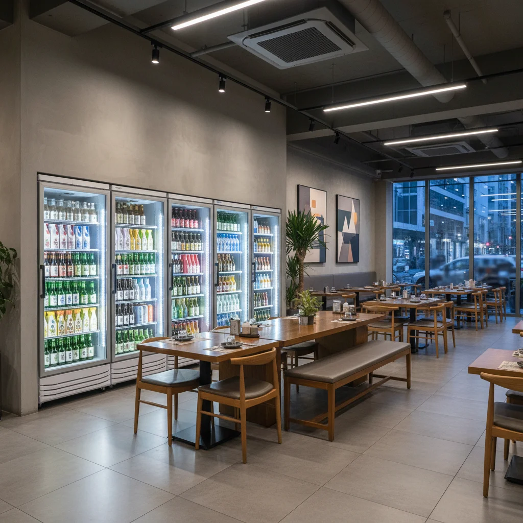 술보관용LED쇼케이스저렴한곳 - 매장_맞춤형_쇼케이스_배치