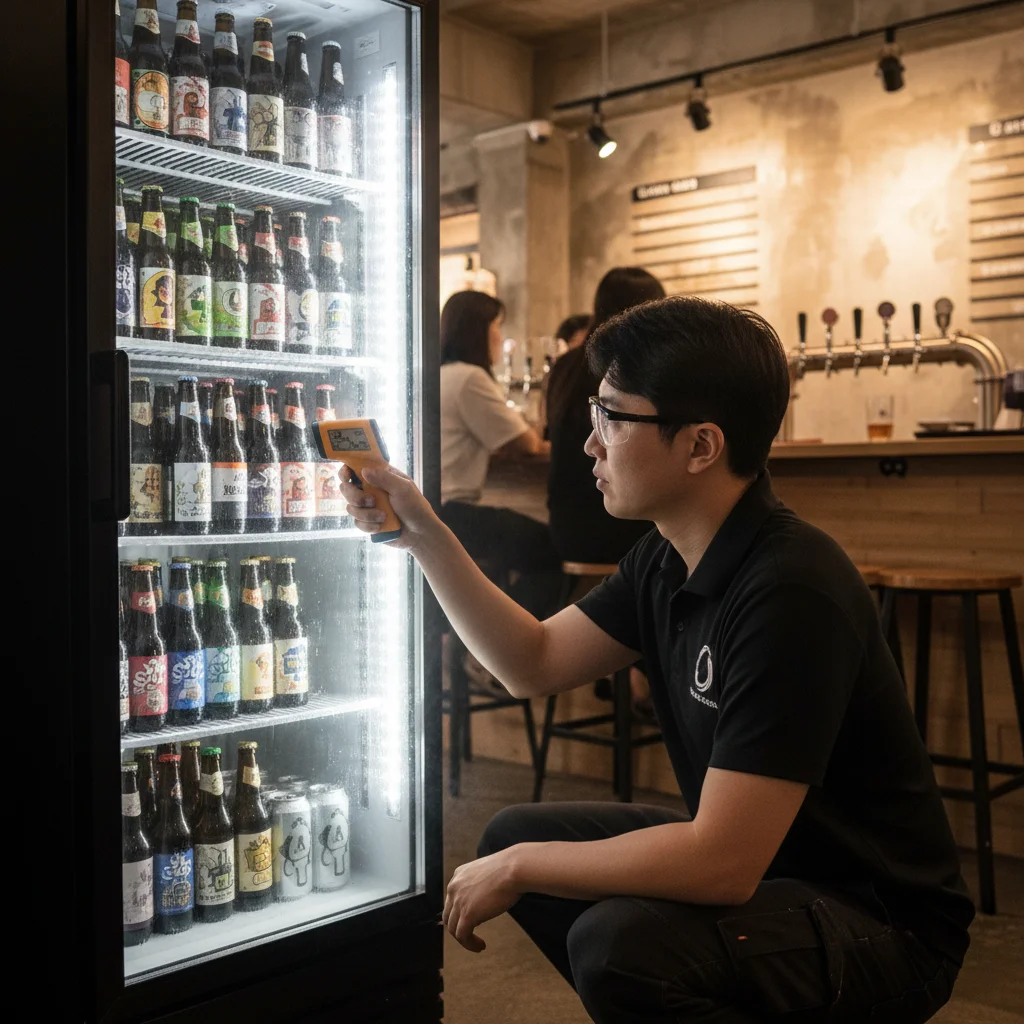 술보관용앞문쇼케이스업체추천 - 쇼케이스 정밀 온도 체크