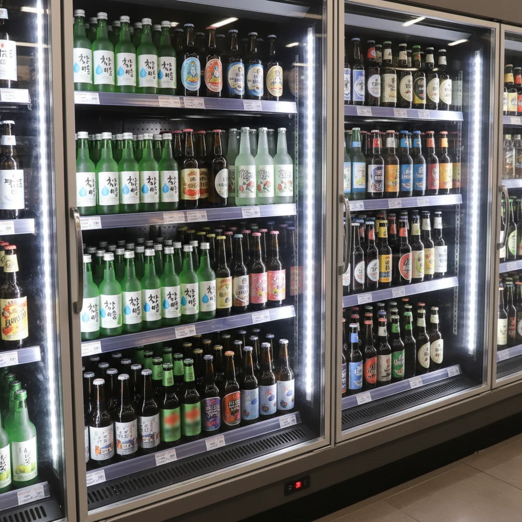 술보관용오픈다단쇼케이스업체추천 - 주류_진열_최적화_조명