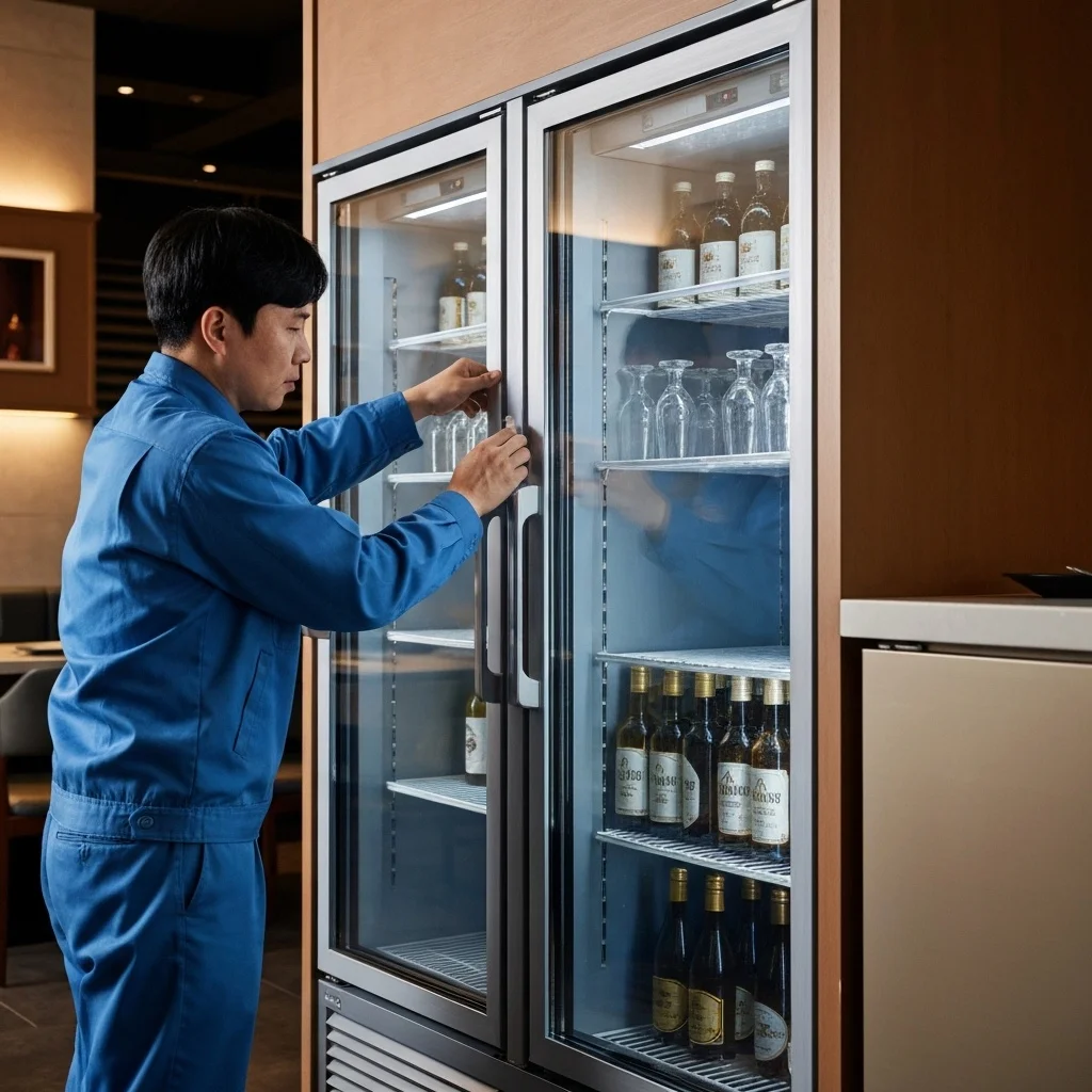 술보관용냉장쇼케이스설치 - 쇼케이스_설치_현장