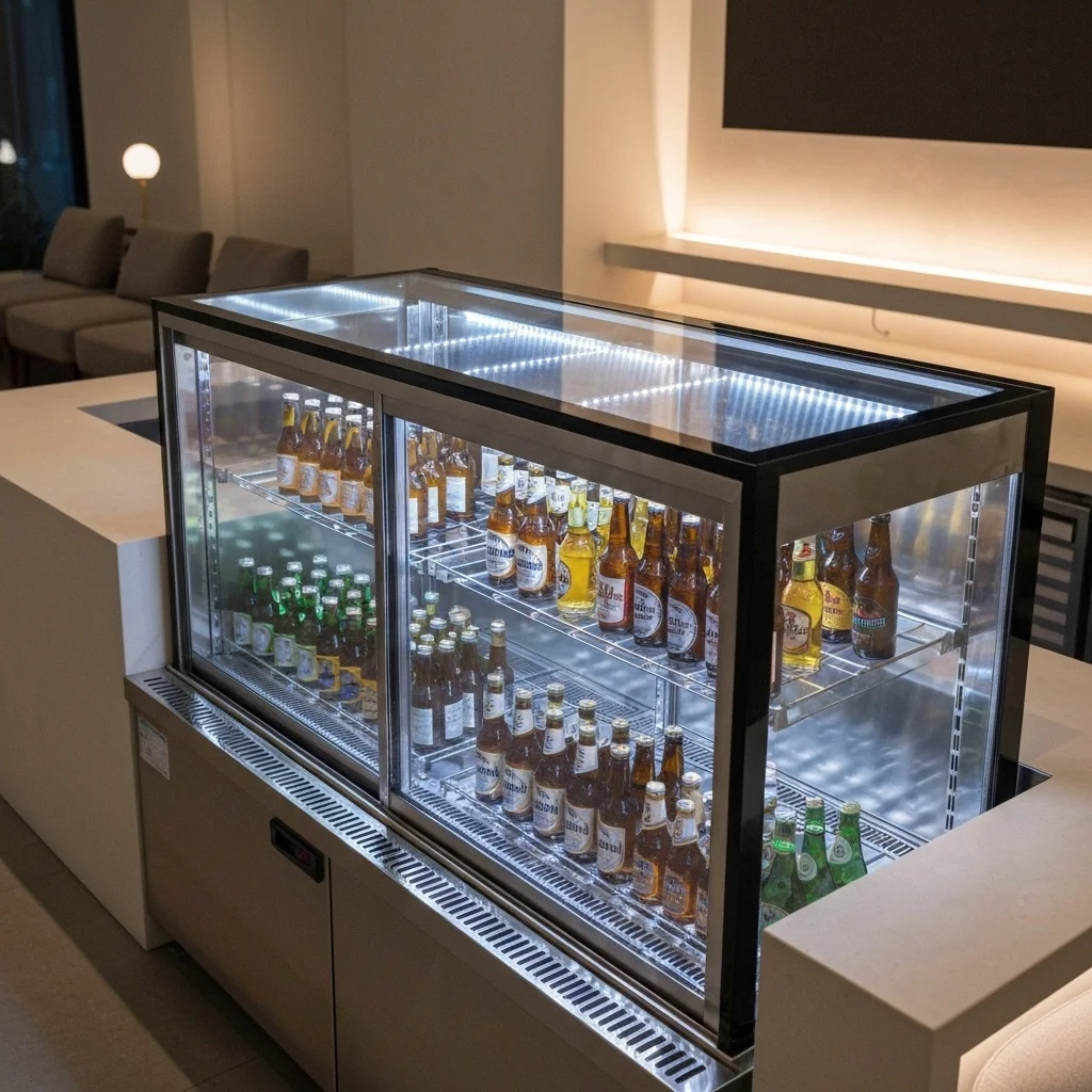 맥주보관용냉장고추천 - 매장 분위기를 살리는 스테인리스 쇼케이스
