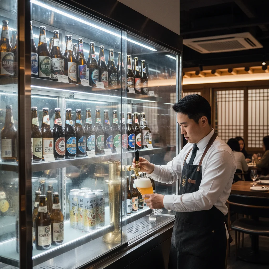 맥주보관용진열장맞춤제작 - 구획별 온도 조절이 가능한 진열장