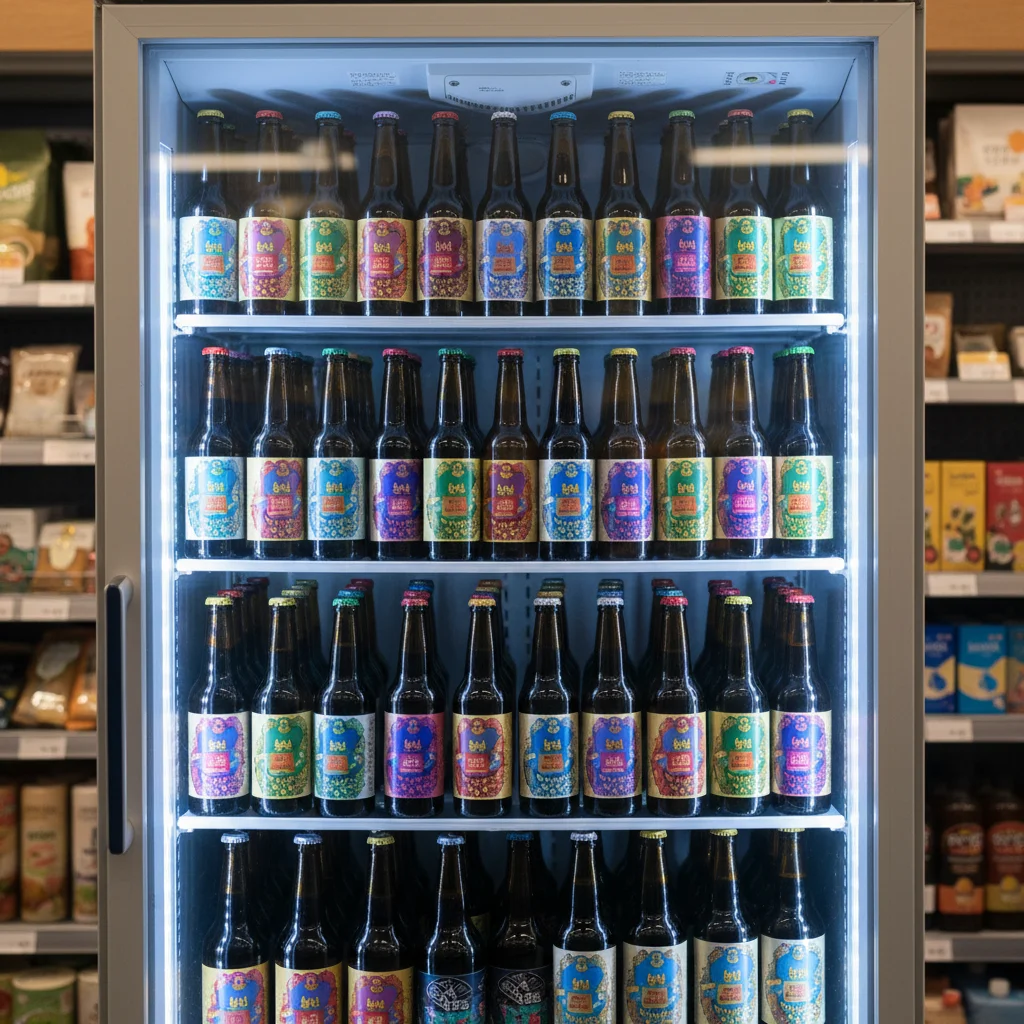 맥주보관용진열장제품추천 - 시인성이 뛰어난 LED 진열 효과