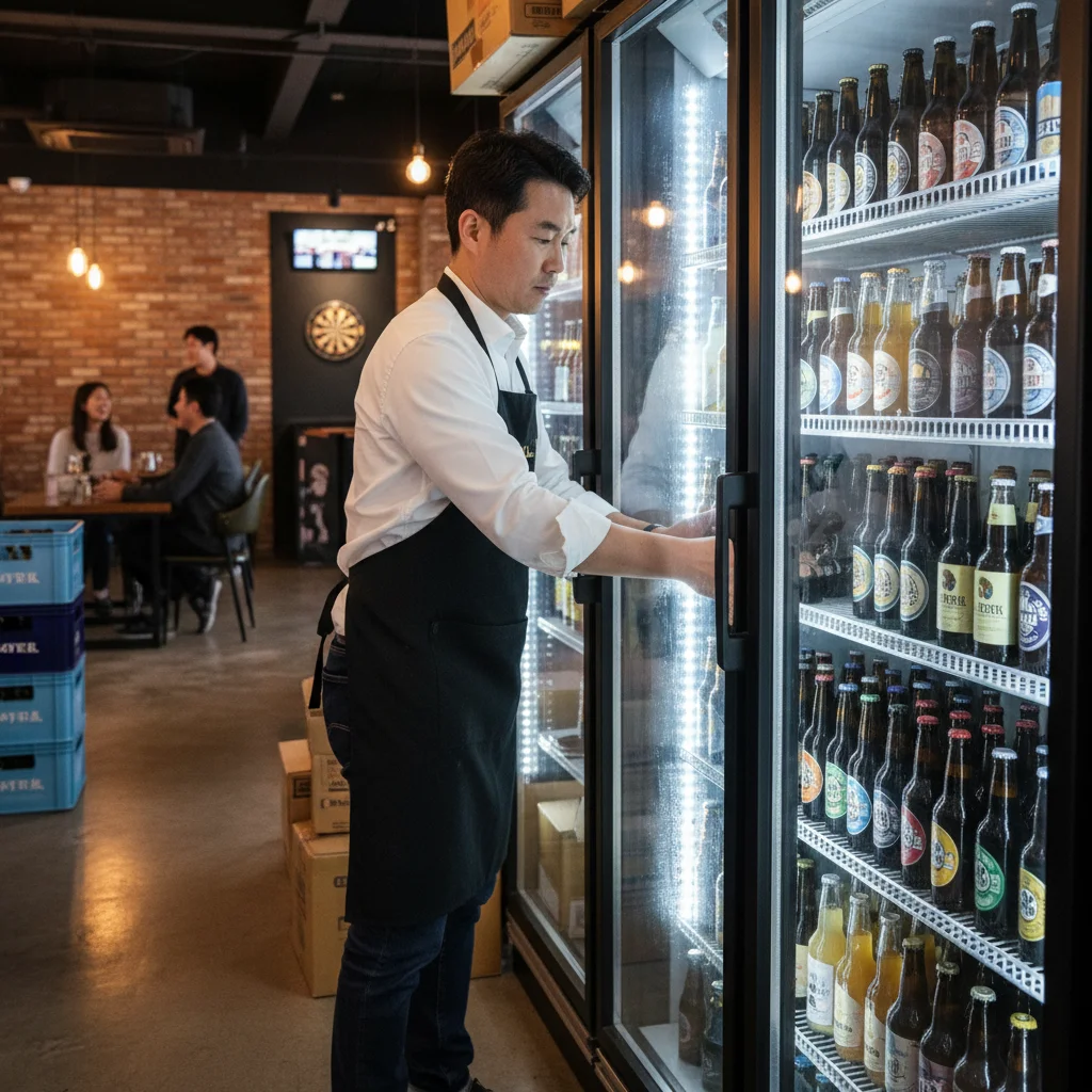 맥주보관용뒷문쇼케이스추천 - 효율적인 선입선출이 가능한 뒷문형 구조