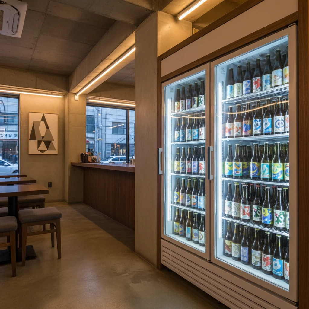 맥주보관용앞문쇼케이스견적문의 - 2026년형_맥주_쇼케이스_설치_사례