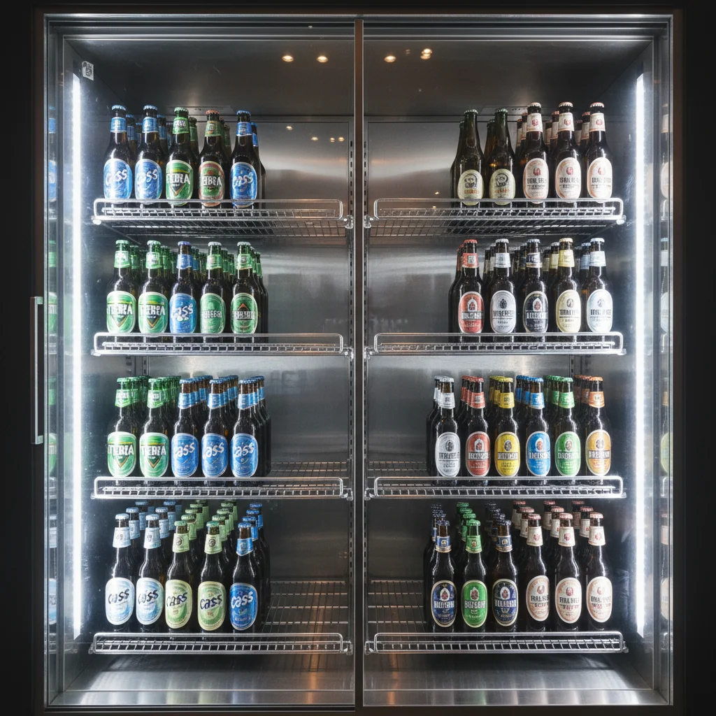 맥주보관용앞문쇼케이스비용 - 효율적인_내부_선반_배치