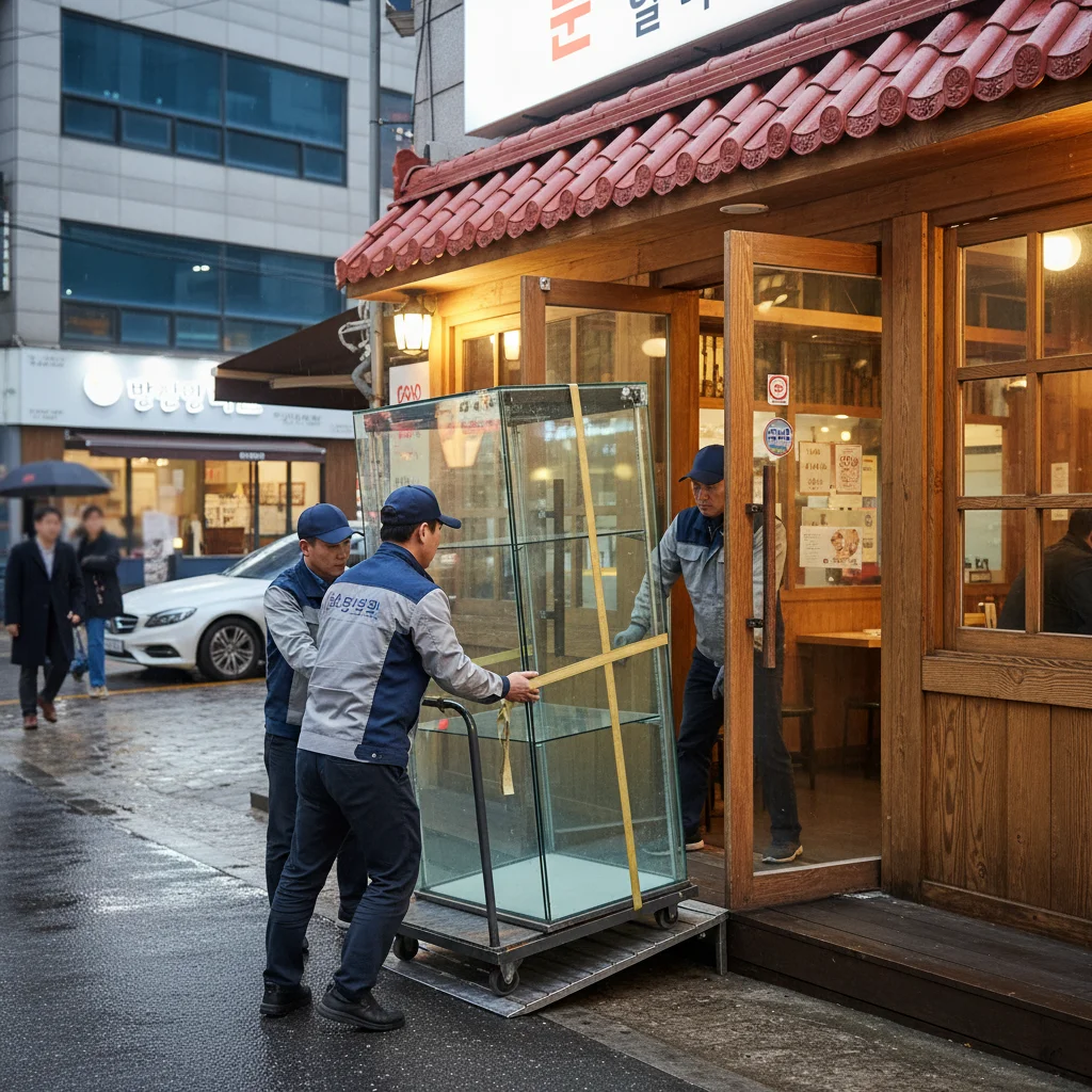 맥주보관용앞문쇼케이스비용 - 쇼케이스_안전_배송_현장