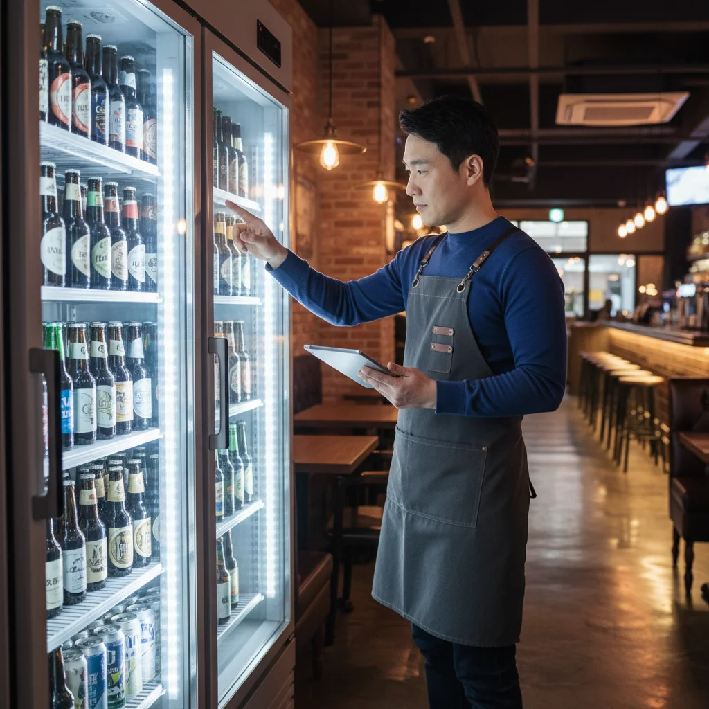 맥주보관용앞문쇼케이스제품 - 매장 동선 확인