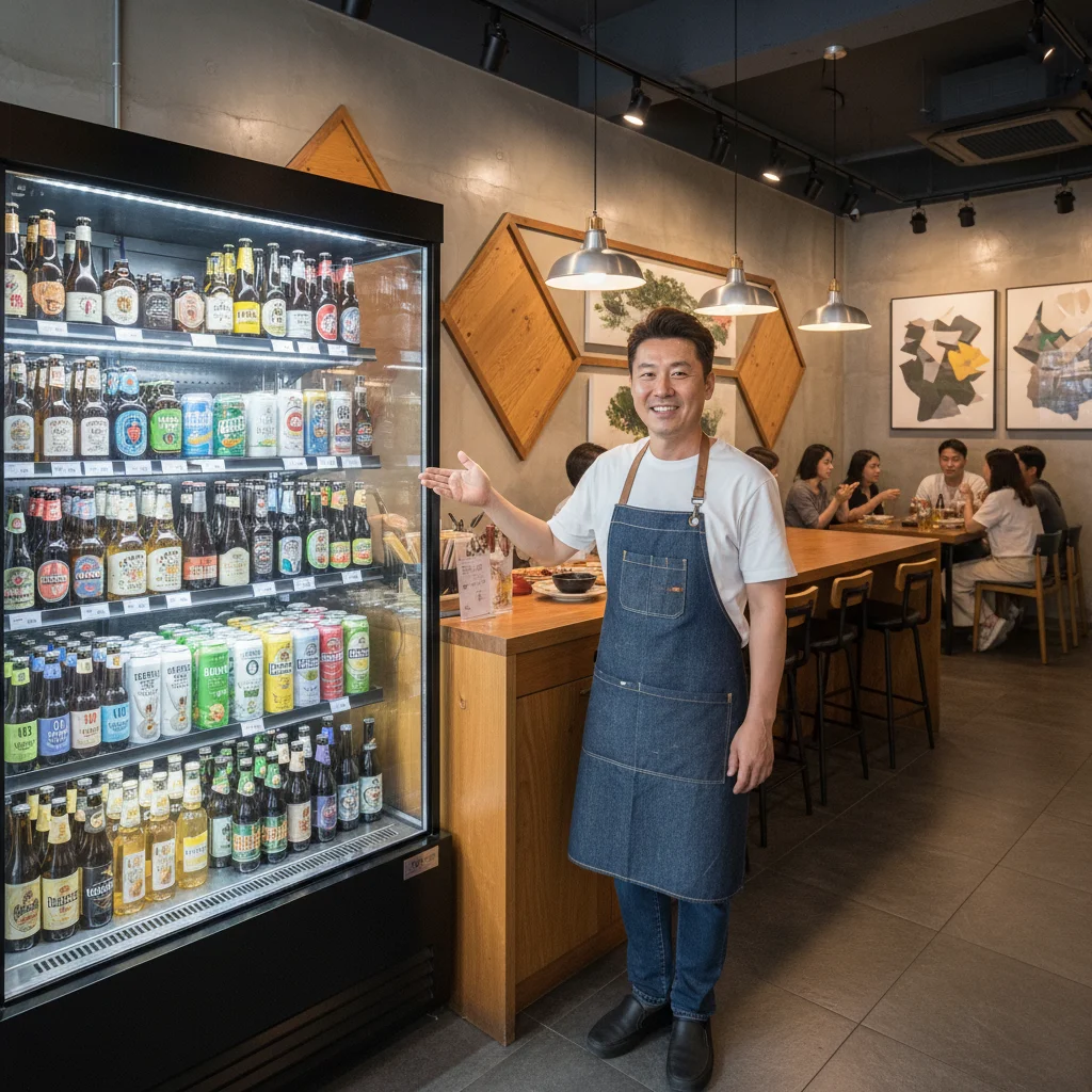 맥주보관용앞문쇼케이스제품 - 매장 맞춤형 쇼케이스