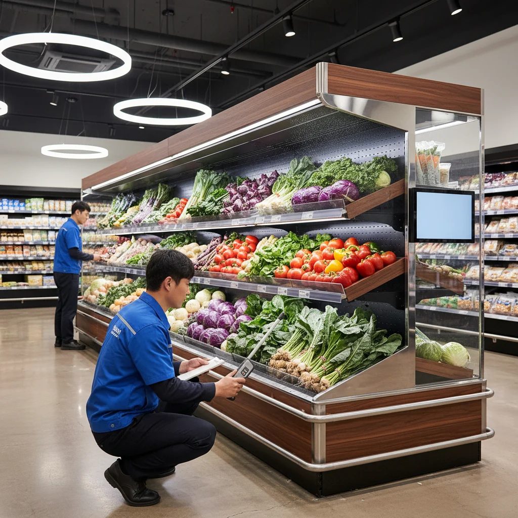야채용쇼케이스맞춤제작 - 2026년형 야채 쇼케이스 실측 과정