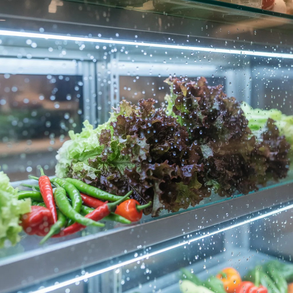 야채용쇼케이스업체추천 - 신선함이_강조된_야채_디스플레이