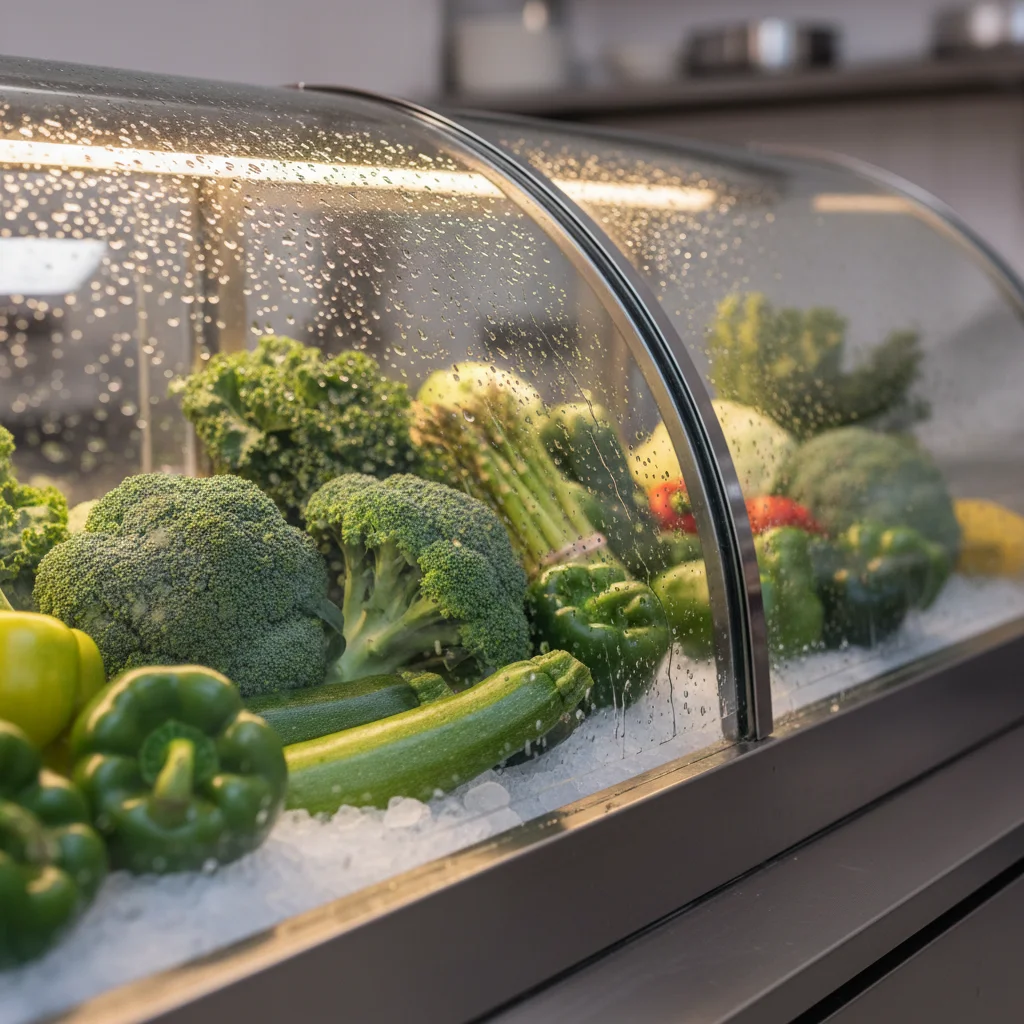 야채용알루미늄쇼케이스추천 - 신선함이 살아있는 야채 진열