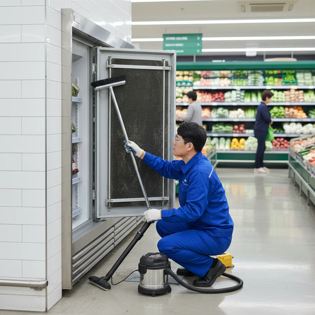 야채용알루미늄쇼케이스추천 - 주기적인 응축기 청소 필수