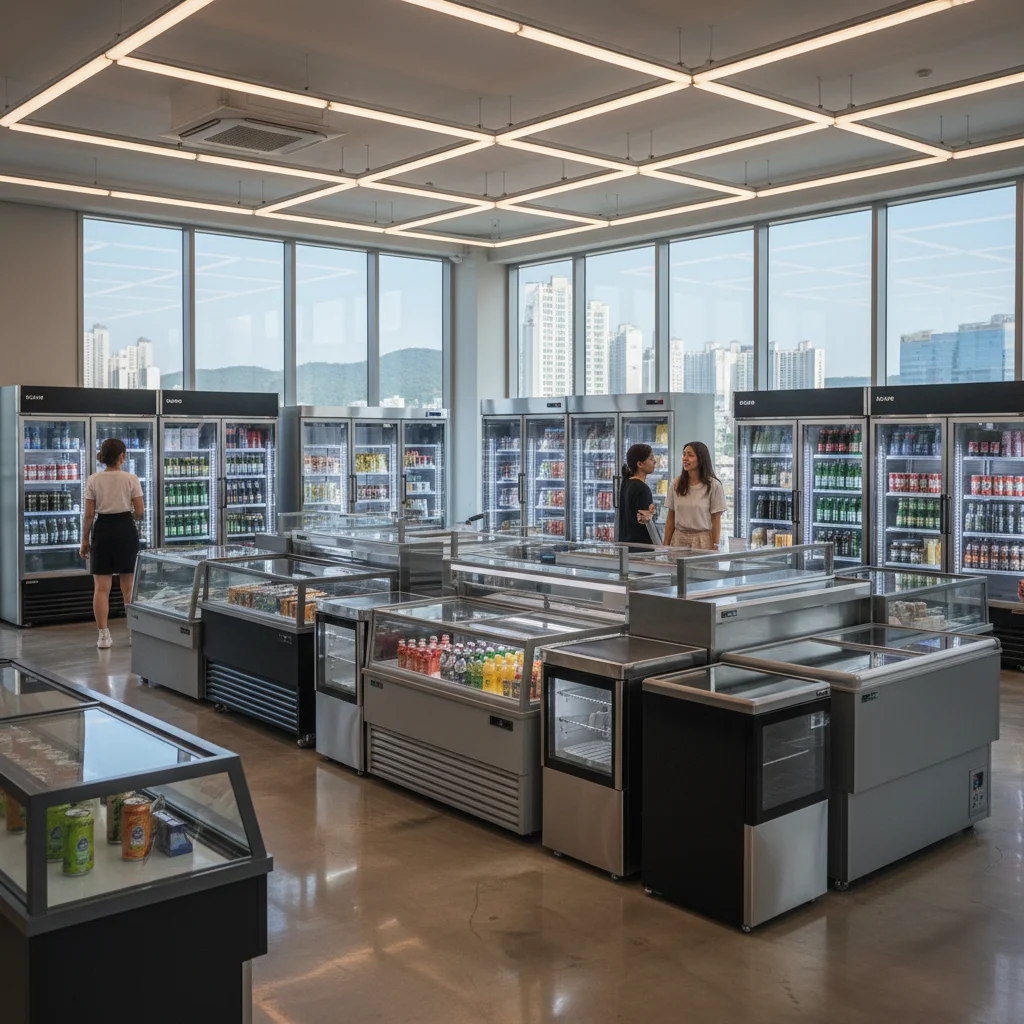 진열용냉장고업체 - 다양한 디자인의 쇼케이스 전시장