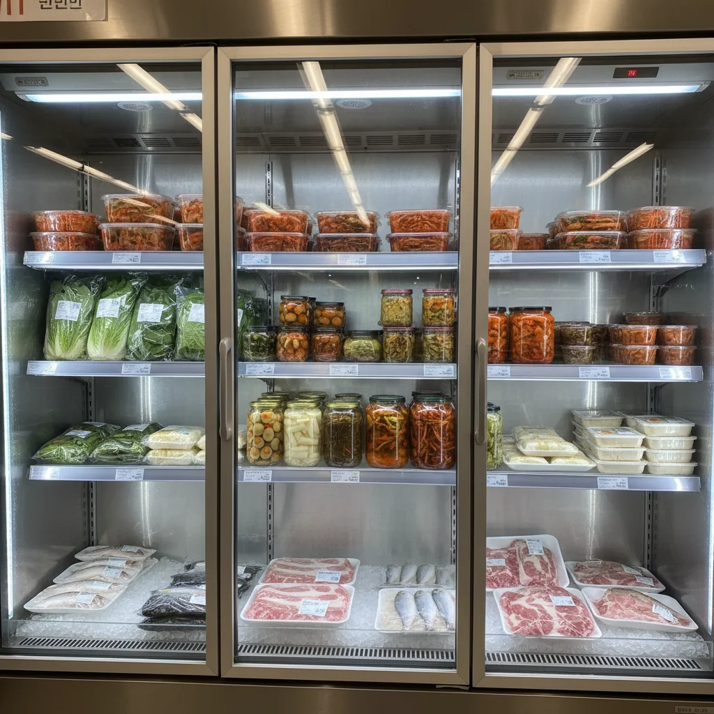 진열용냉장고견적 - 내구성이 뛰어난 스테인리스 진열 냉장고 내부