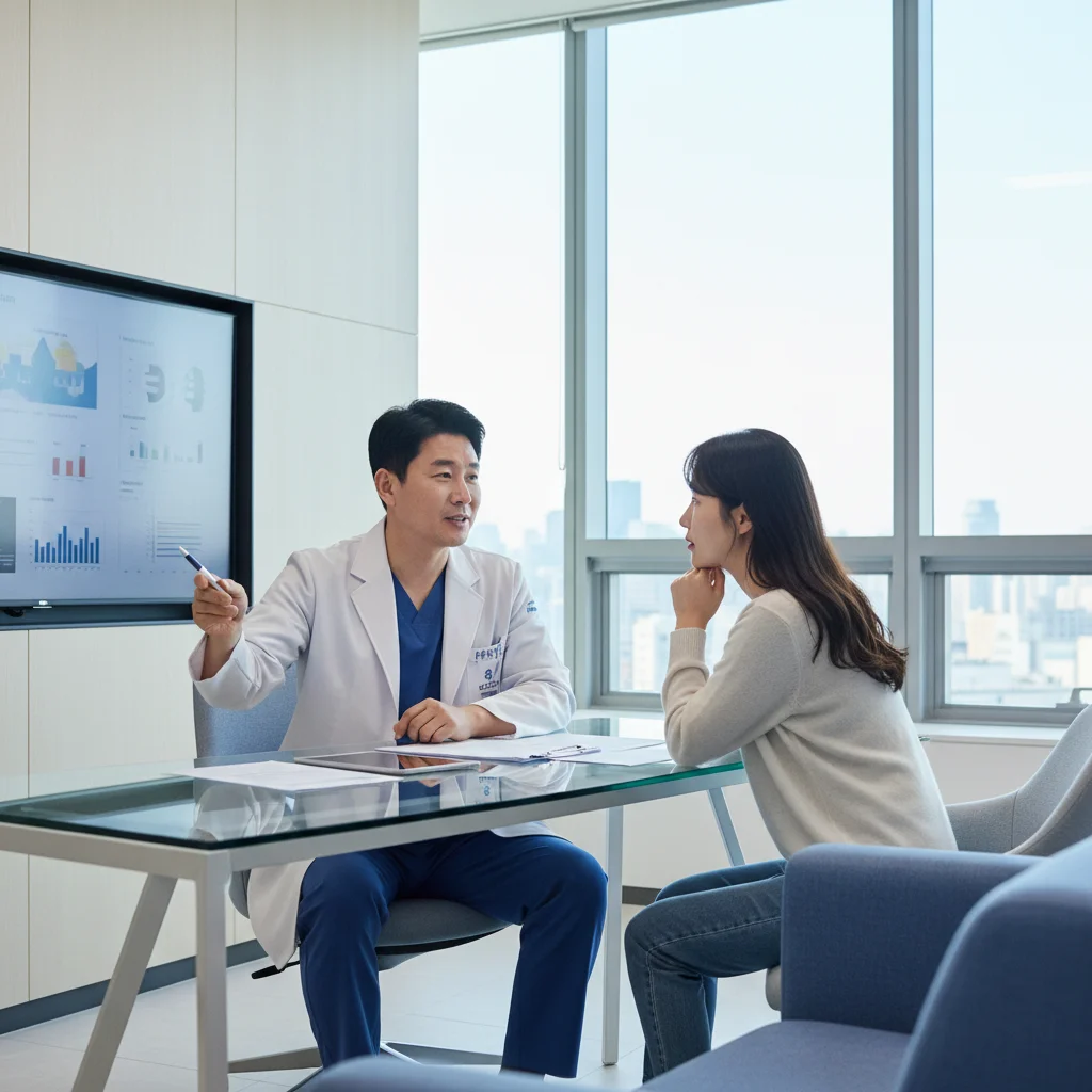 대구종합검진 - 검진 결과 상담 중인 모습