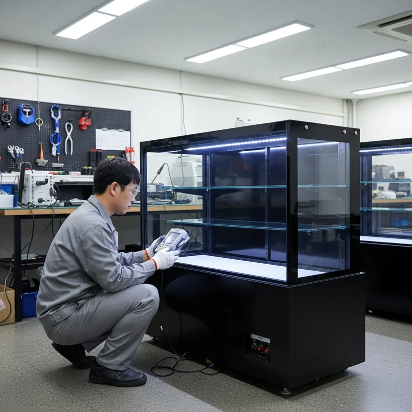 진열용LED쇼케이스업체추천 - 2026년형_최신_LED_쇼케이스_검수_현장
