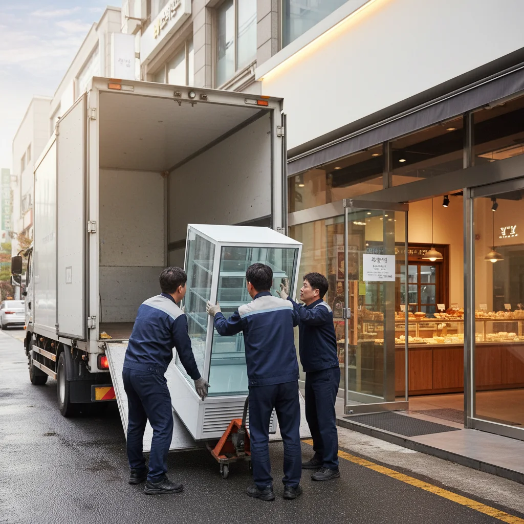 진열용오픈쇼케이스견적 - 안전한 배송 및 설치 현장