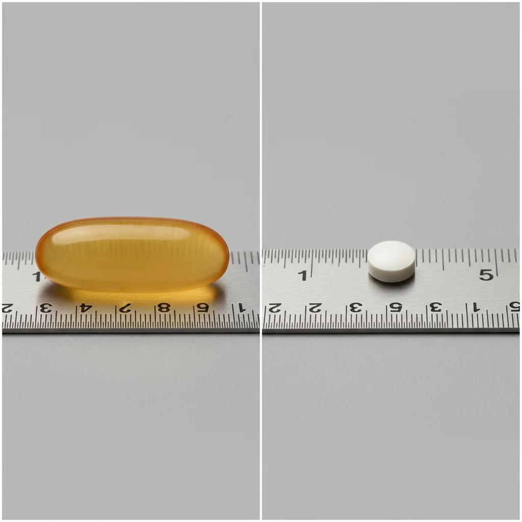 종합영양제비교 - 알약 크기 비교