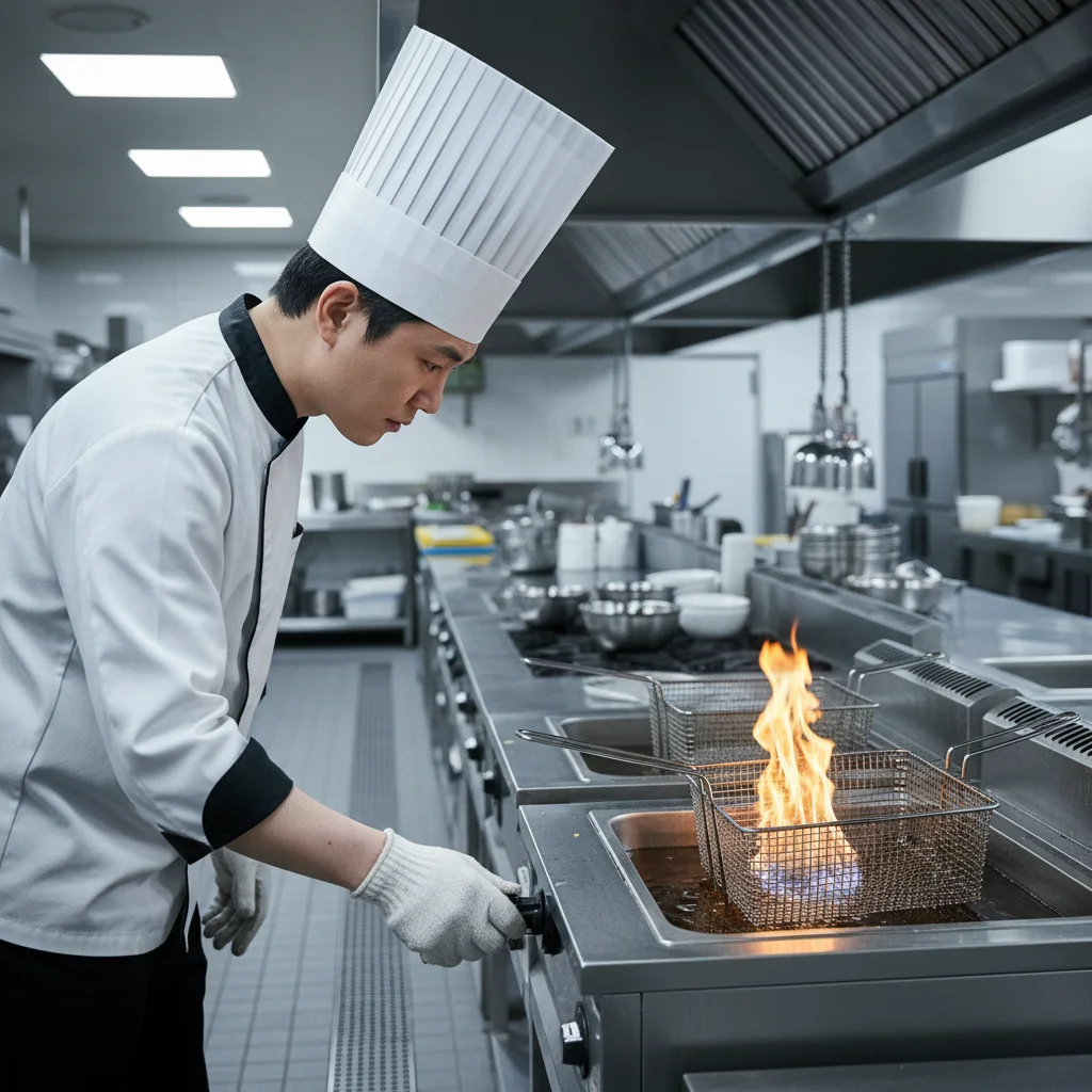 중고가스튀김기 - 점화 및 불꽃 확인